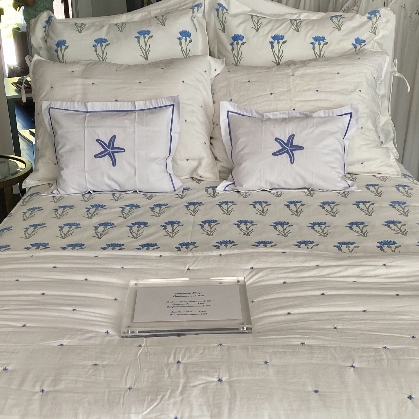 Carnation Cornflower Shams and Duvet